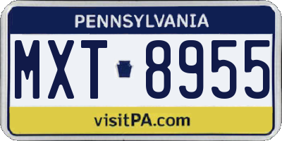 PA license plate MXT8955