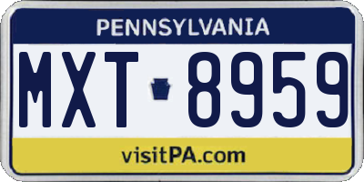 PA license plate MXT8959