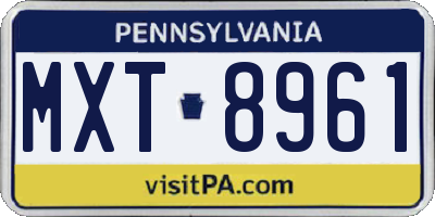 PA license plate MXT8961