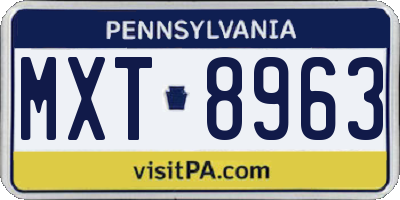 PA license plate MXT8963