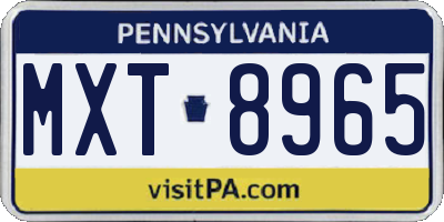 PA license plate MXT8965
