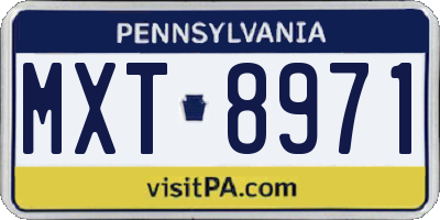 PA license plate MXT8971