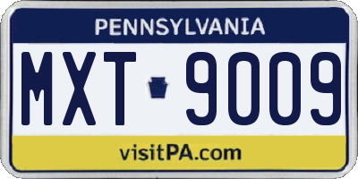 PA license plate MXT9009