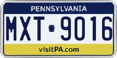 PA license plate MXT9016