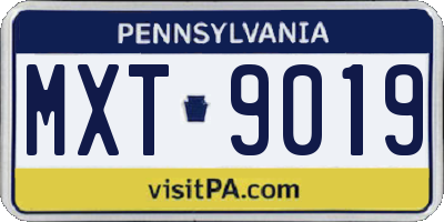 PA license plate MXT9019