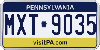 PA license plate MXT9035
