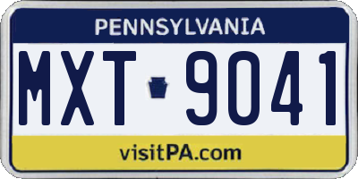 PA license plate MXT9041