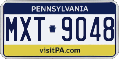 PA license plate MXT9048