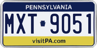 PA license plate MXT9051