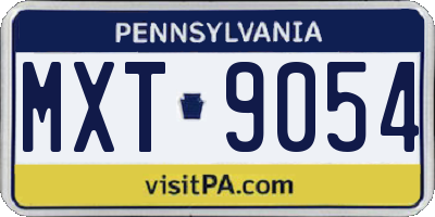 PA license plate MXT9054