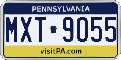 PA license plate MXT9055