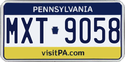 PA license plate MXT9058