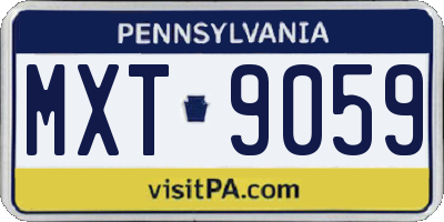 PA license plate MXT9059