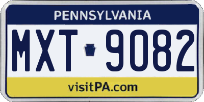 PA license plate MXT9082