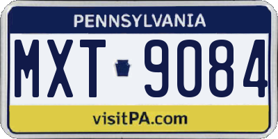 PA license plate MXT9084