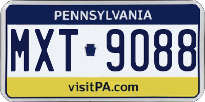 PA license plate MXT9088
