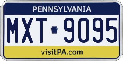 PA license plate MXT9095