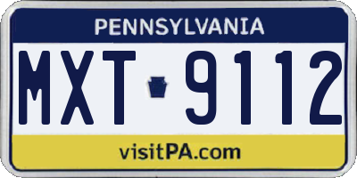 PA license plate MXT9112