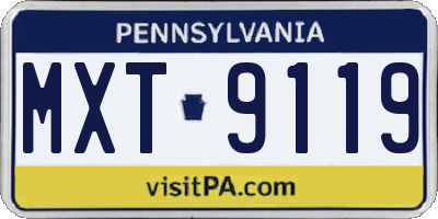PA license plate MXT9119