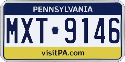 PA license plate MXT9146