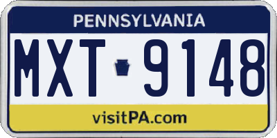 PA license plate MXT9148