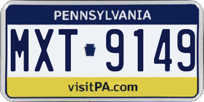 PA license plate MXT9149