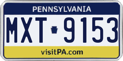 PA license plate MXT9153