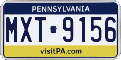 PA license plate MXT9156