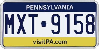 PA license plate MXT9158