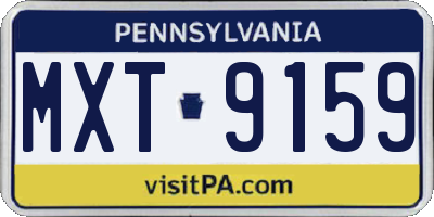 PA license plate MXT9159