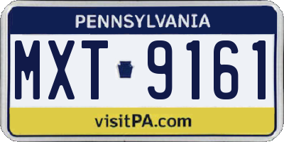 PA license plate MXT9161
