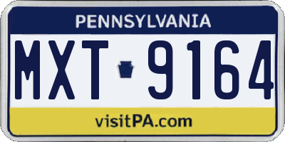 PA license plate MXT9164