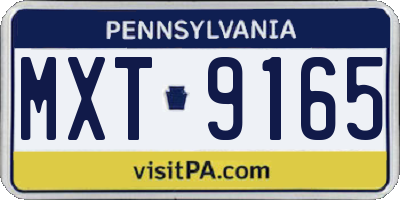 PA license plate MXT9165