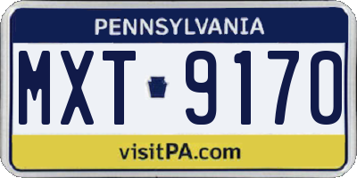 PA license plate MXT9170