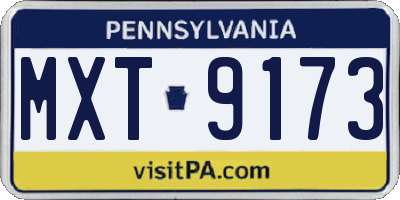 PA license plate MXT9173