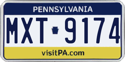 PA license plate MXT9174