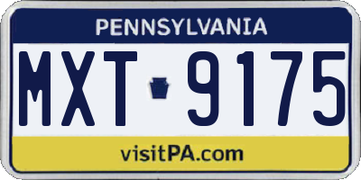 PA license plate MXT9175