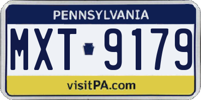 PA license plate MXT9179