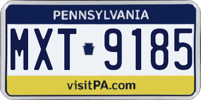 PA license plate MXT9185