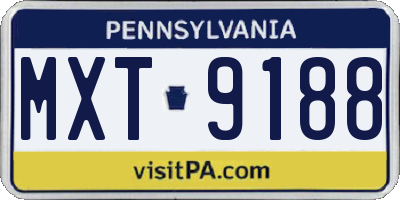 PA license plate MXT9188