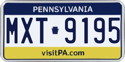 PA license plate MXT9195