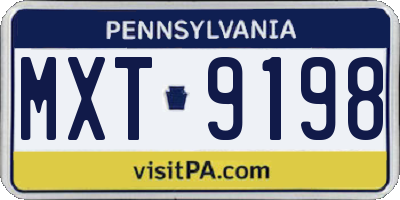 PA license plate MXT9198