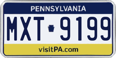 PA license plate MXT9199