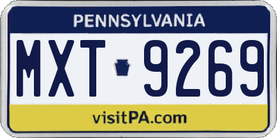 PA license plate MXT9269