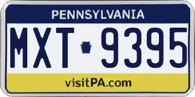 PA license plate MXT9395
