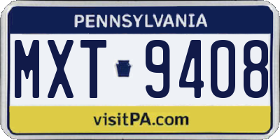PA license plate MXT9408