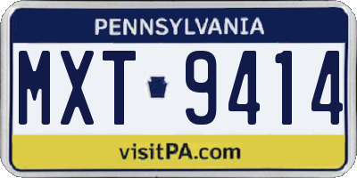 PA license plate MXT9414