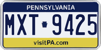PA license plate MXT9425