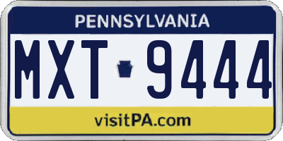 PA license plate MXT9444