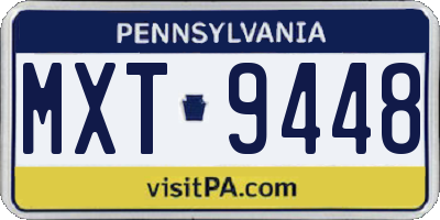 PA license plate MXT9448